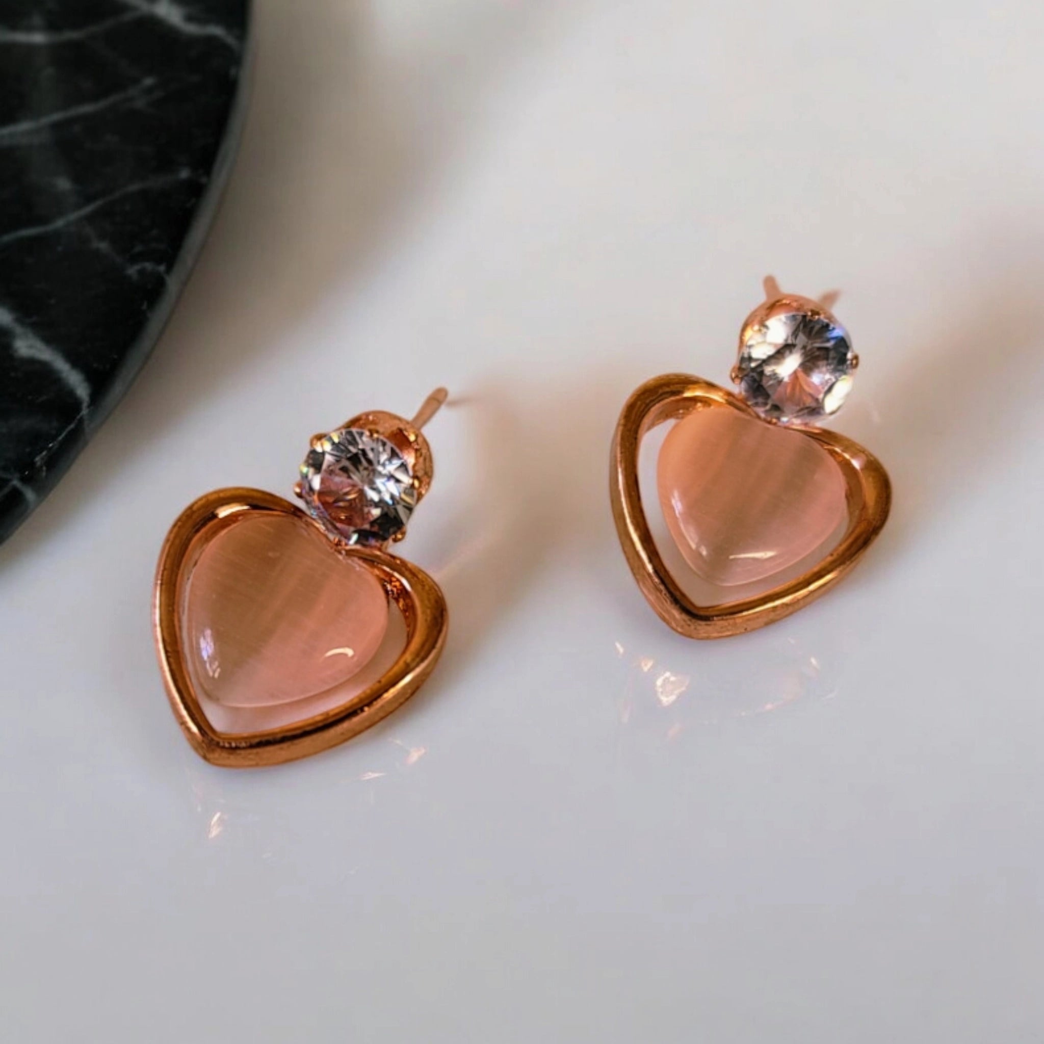 exclusive heart shape stone stud