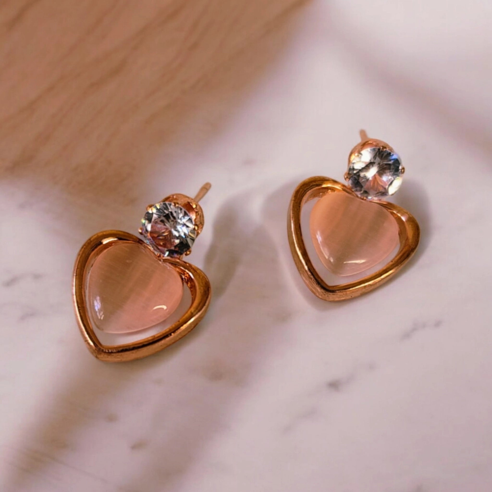 exclusive heart shape stone stud