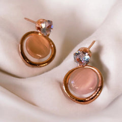 set of 4  premium rose gold stone earrings with different shapes + exclusive free gift + free shipping