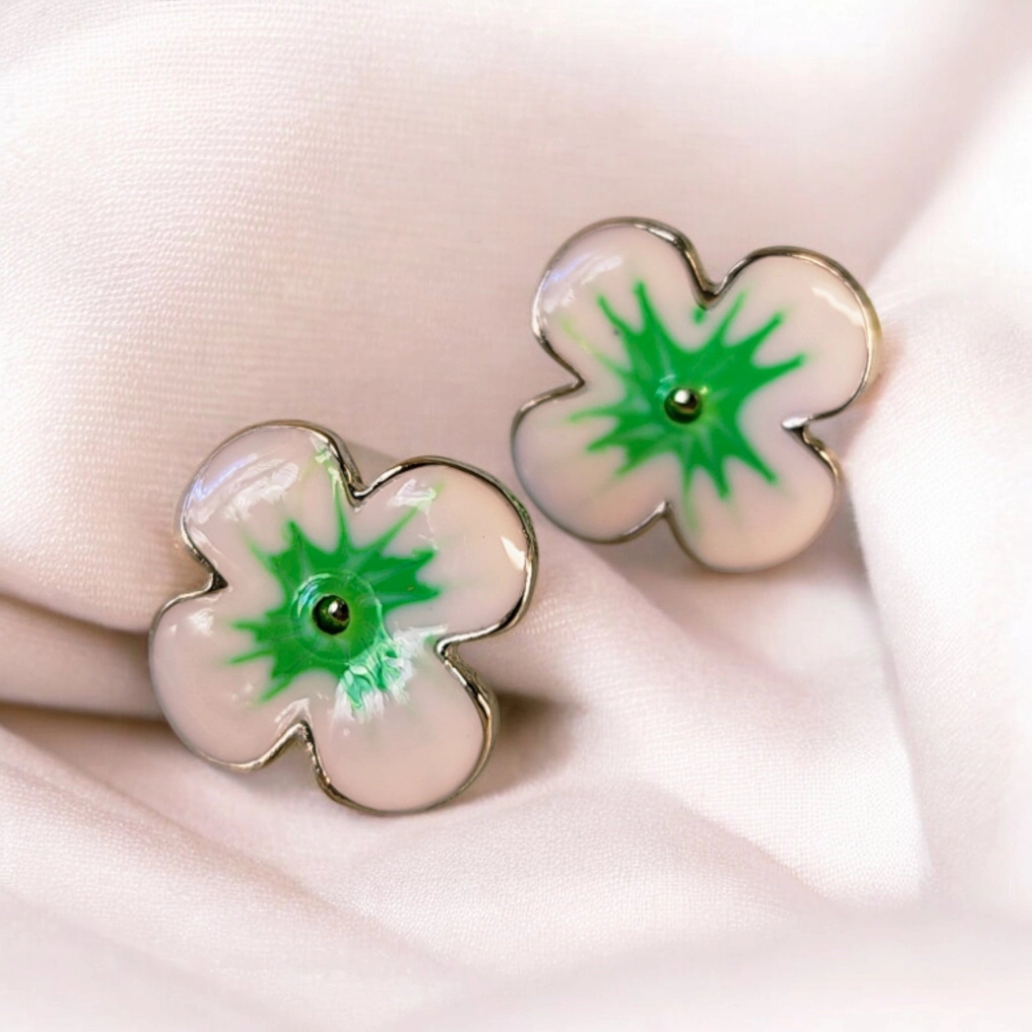 4 pair Stainless steel flower stud earring + Exclusive free gift