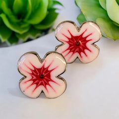 4 pair Stainless steel flower stud earring + Exclusive free gift