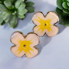 4 pair Stainless steel flower stud earring + Exclusive free gift