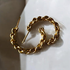 double spiral ring gold hoops earrings | small size