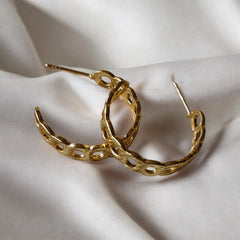 spiral design ring gold hoops earrings | small size