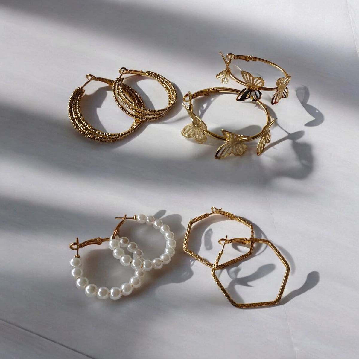 4 pair premium collection luxury hoops earring + exclusive free gift + free shipping