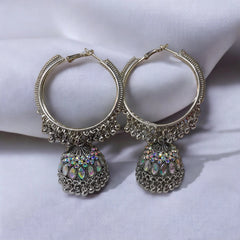 latest style rounded oxidise jhumka