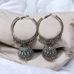 latest style rounded oxidise jhumka